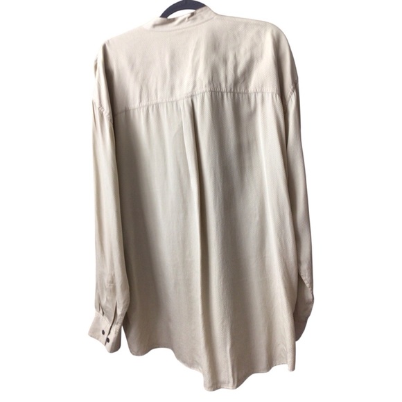NAK Silk Cream Casual Button Down Shirt size large - Picture 2 of 3